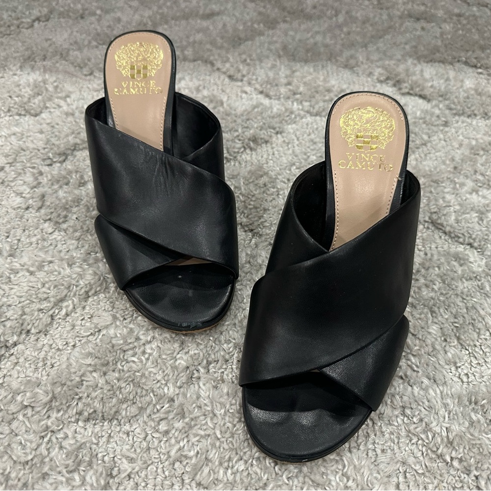 Vince Camuto Lewey Block Heel Sandal Black 7.5